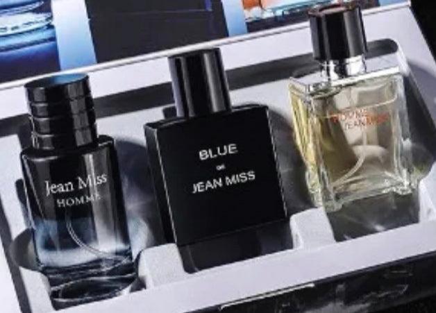 Ensemble de trois eaux de parfums pour hommes sauvages de Jean Miss - Le monde d'Ela