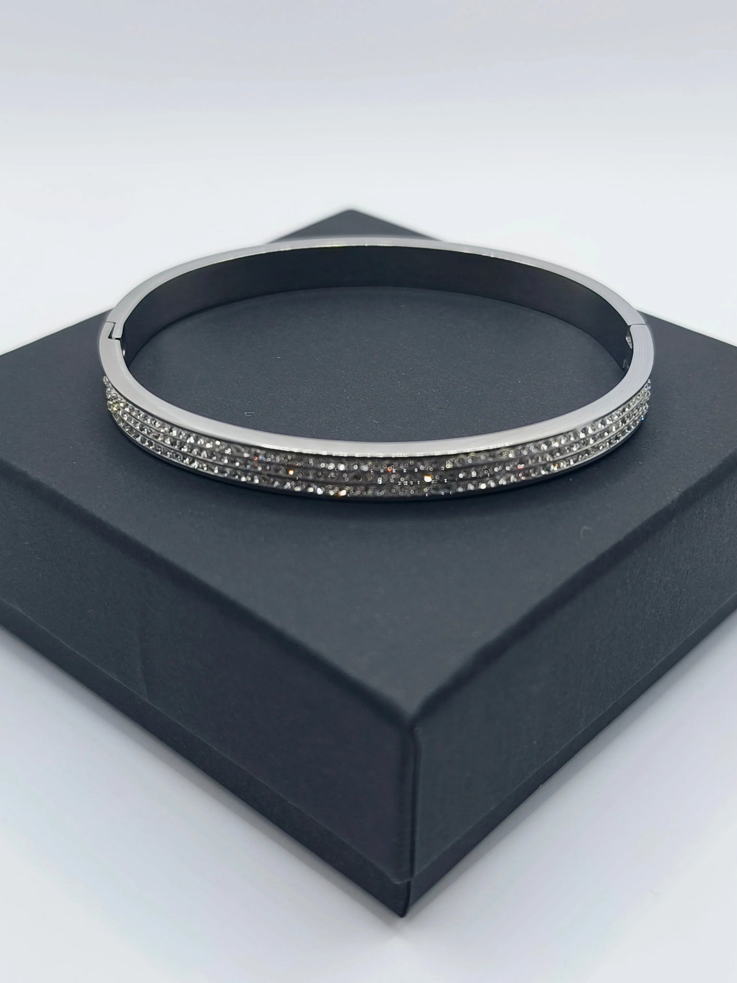 Bracelet femme diamant trois rangs en argent #02