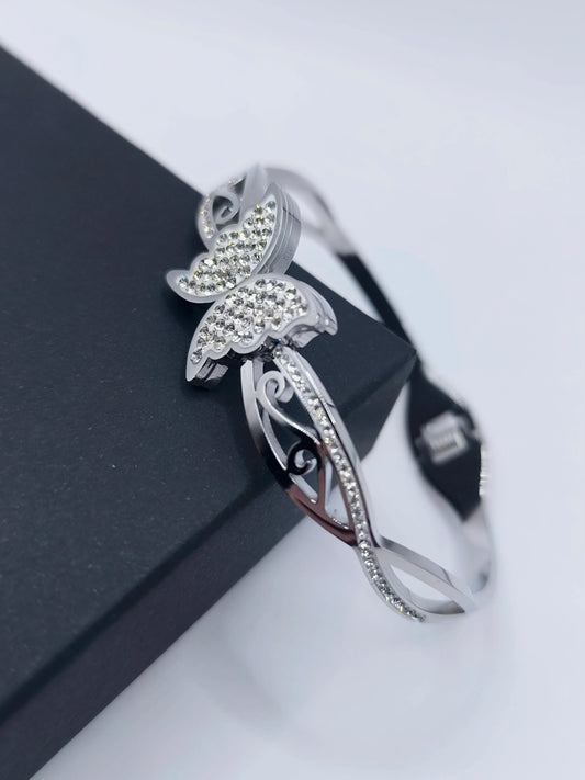 Bracelet femme papillon en argent #11