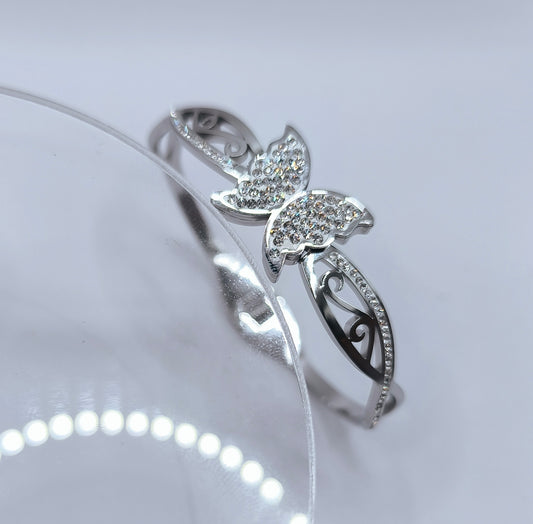 Bracelet femme papillon en argent #11