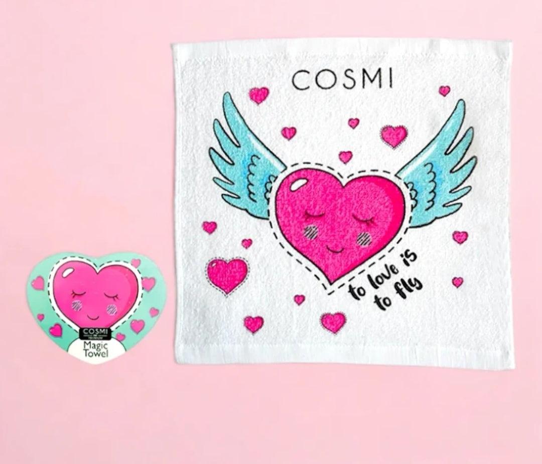 Serviette magique compressé - Coeur - Cosmi premium - Le monde d'Ela