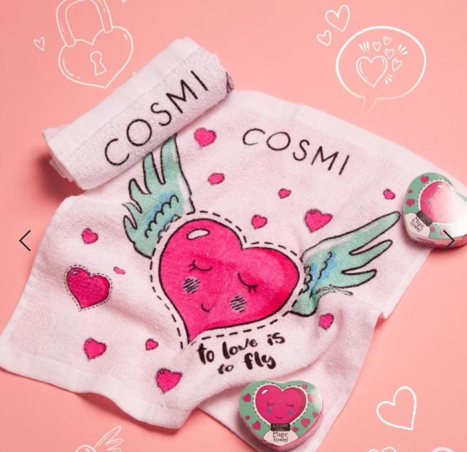 Serviette magique compressé - Coeur - Cosmi premium - Le monde d'Ela