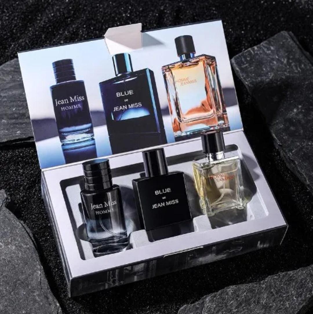 Ensemble de trois eaux de parfums pour hommes sauvages de Jean Miss - Le monde d'Ela