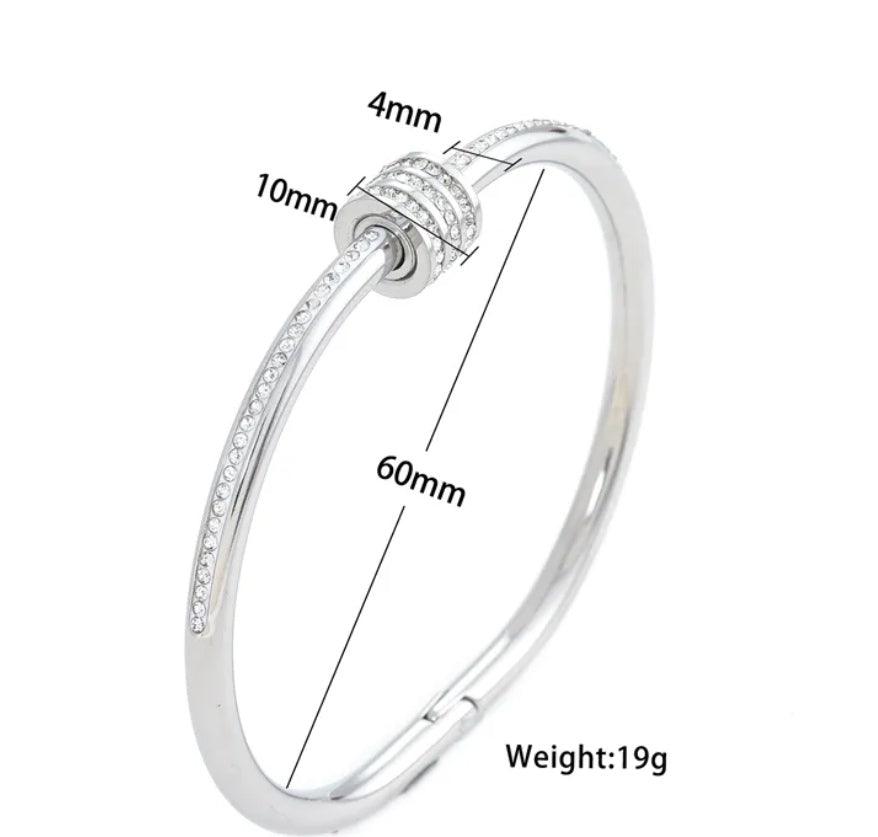 Bracelet femme en argent avec petits diamants #06 - Le monde d'Ela